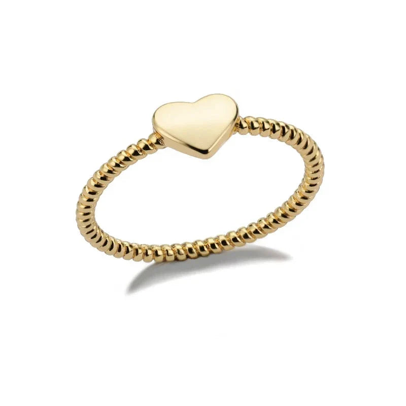 Elegant heart-shaped love ring in stainless steel and copper, a timeless and versatile piece of bridal jewellery