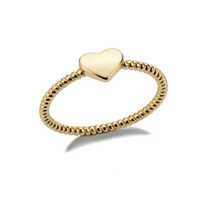 Elegant heart-shaped love ring in stainless steel and copper, a timeless and versatile piece of bridal jewellery