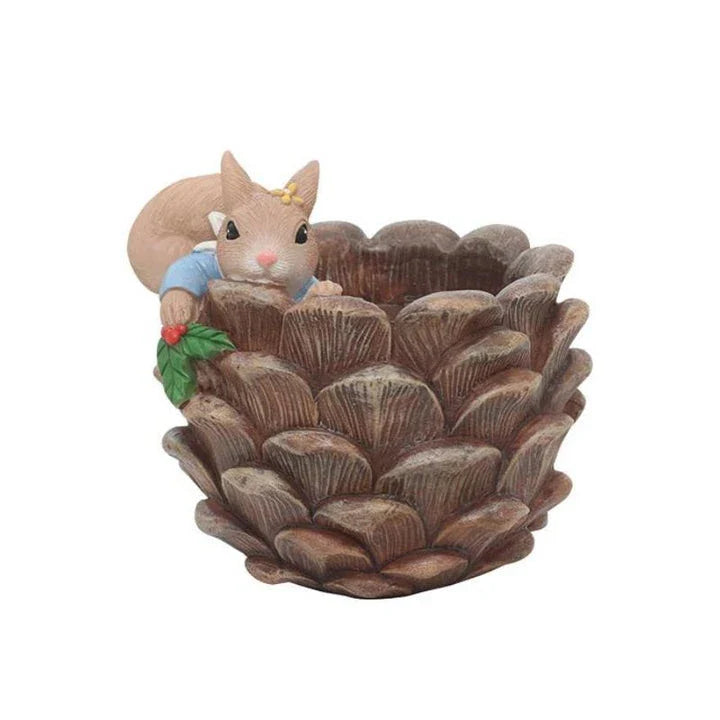 Cartoon Squirrel Succulent Flower Pot - Charming and Practical Home Decor Accessory