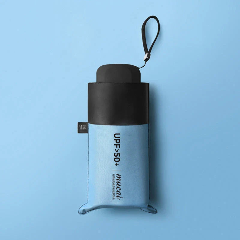 Compact, five-fold Pocket Mini Umbrella with glass-fiber frame and UPF50+ sun protection fabric