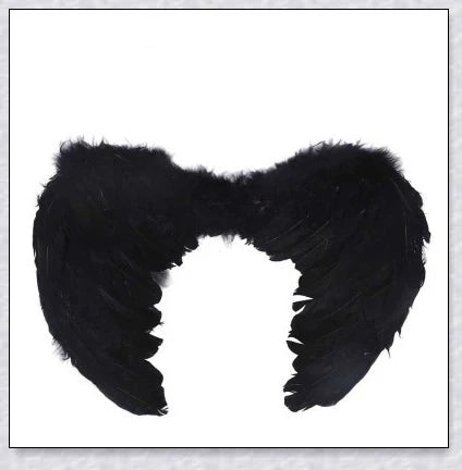 Captivating 3D Angel & Devil Wings in angelic white and devilish black colours, perfect for Halloween, masquerade, and costume parties