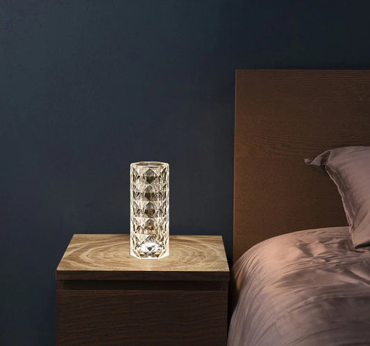 Elegant crystal-inspired table lamp with 16 colour modes, perfect for bedrooms, living rooms, and more