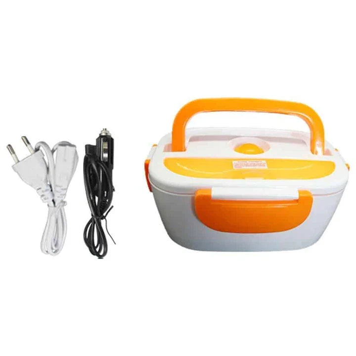 Portable Electric Heating Lunch Box with 1.2-litre capacity, 40-watt heating, and durable plastic construction for hot, freshly prepared meals on the go.