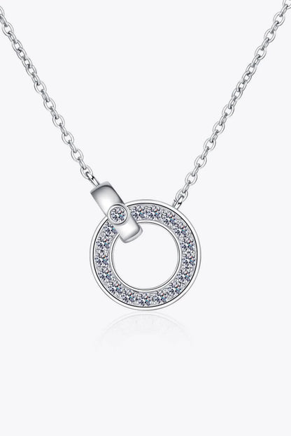 Elegant moissanite and sterling silver necklace with a minimalist, contemporary design