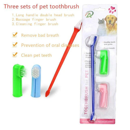 Premium pet toothbrush set with soft, flexible bristles and ergonomic handle for effective and comfortable dental care