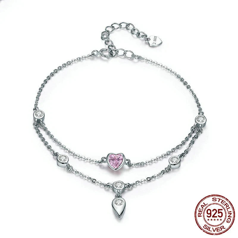 Elegant silver bracelet with a delicate sweetheart design, perfect for adding a touch of sophistication to any outfit.