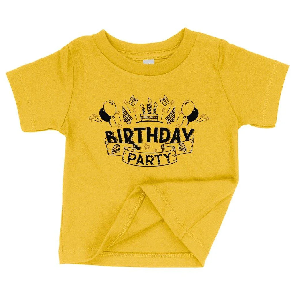 Soft and flexible Birthday Party T-Shirt for infants and toddlers, made with premium Airlume cotton and sustainable production