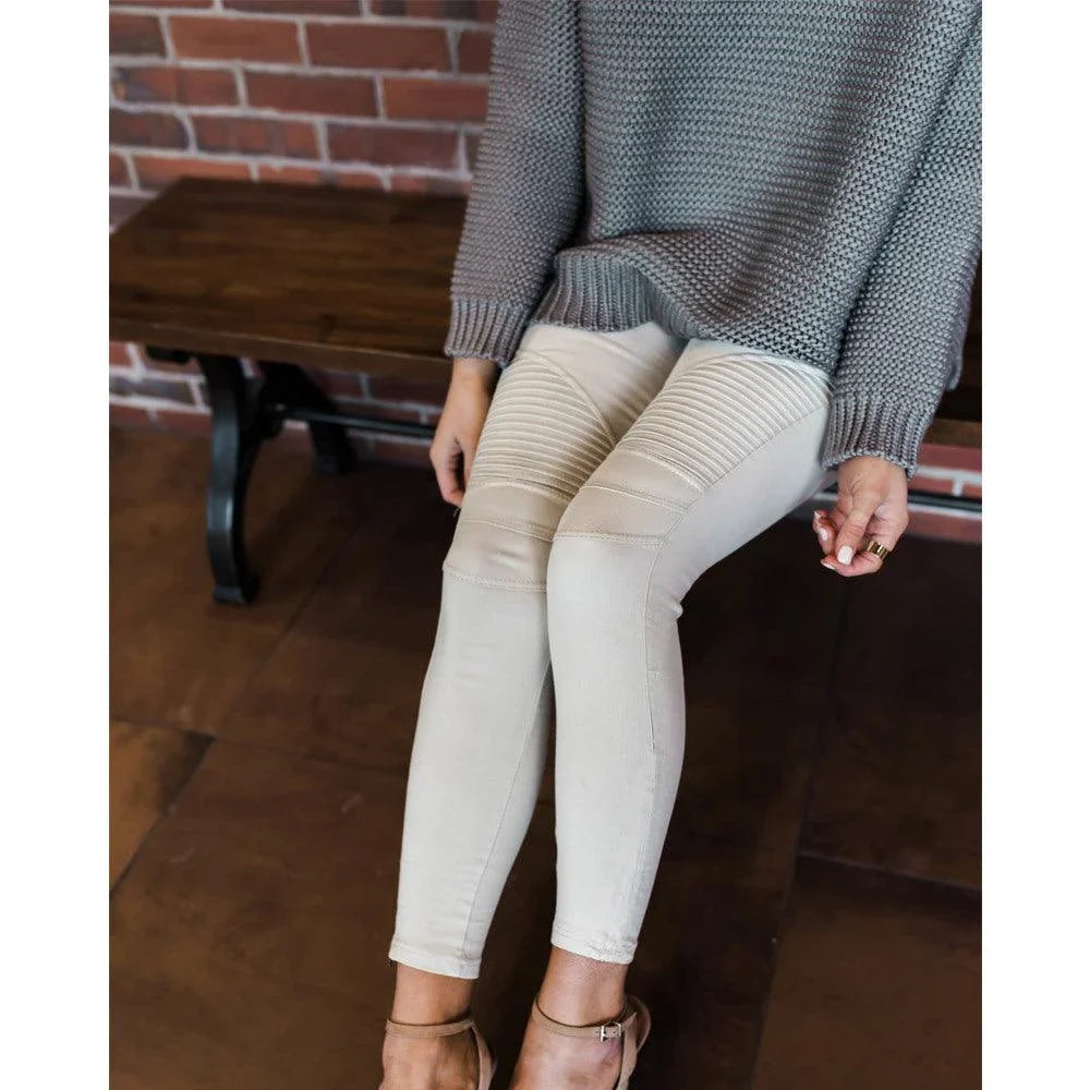 Flattering high-waisted denim jeans with a unique crinkled finish and lift-and-tuck technology for a sculpted, confident rear