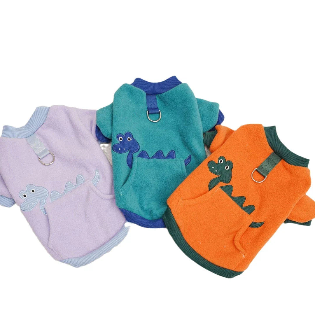 Plush and cosy pet clothing in various colours, designed for warmth and comfort