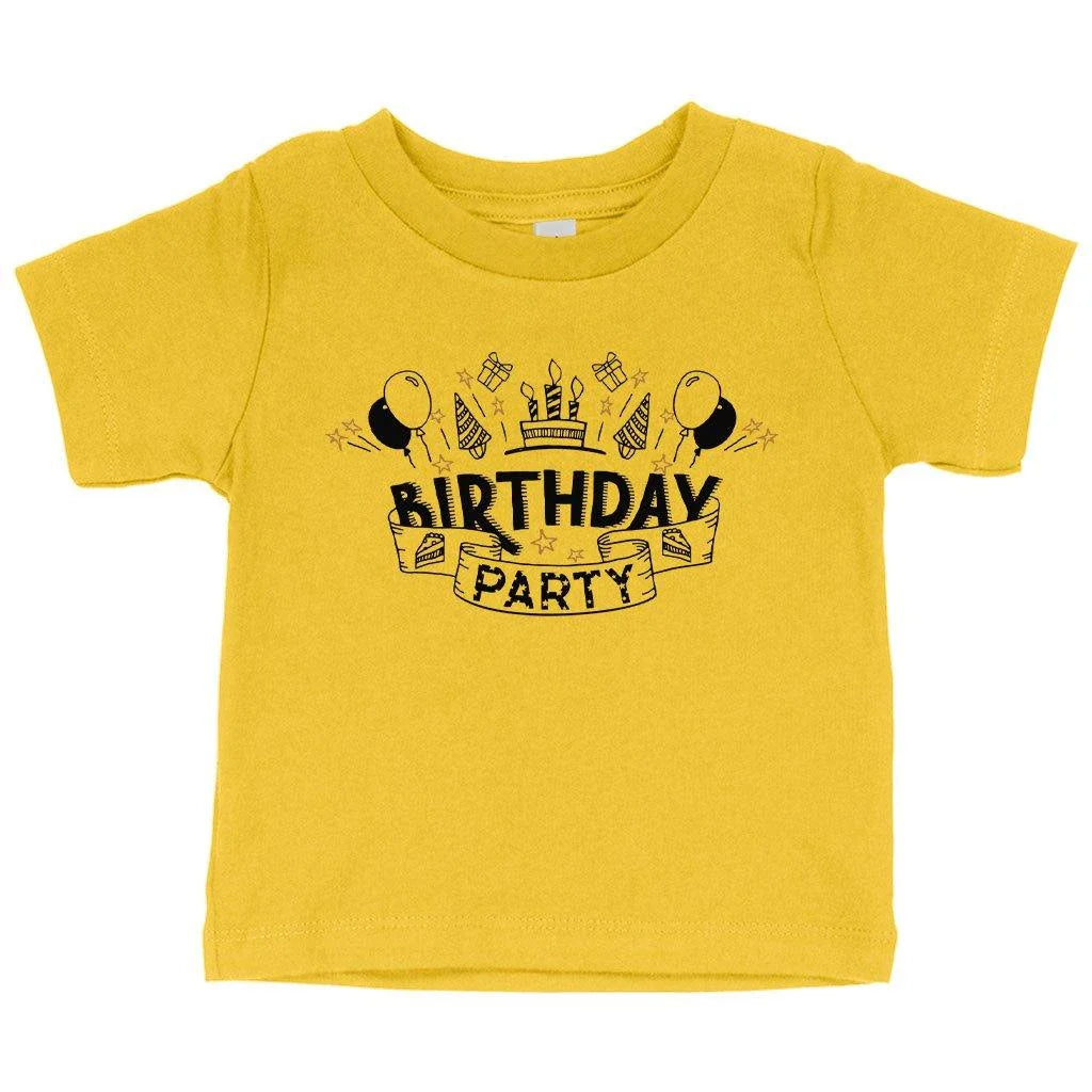 Soft and flexible Birthday Party T-Shirt for infants and toddlers, made with premium Airlume cotton and sustainable production