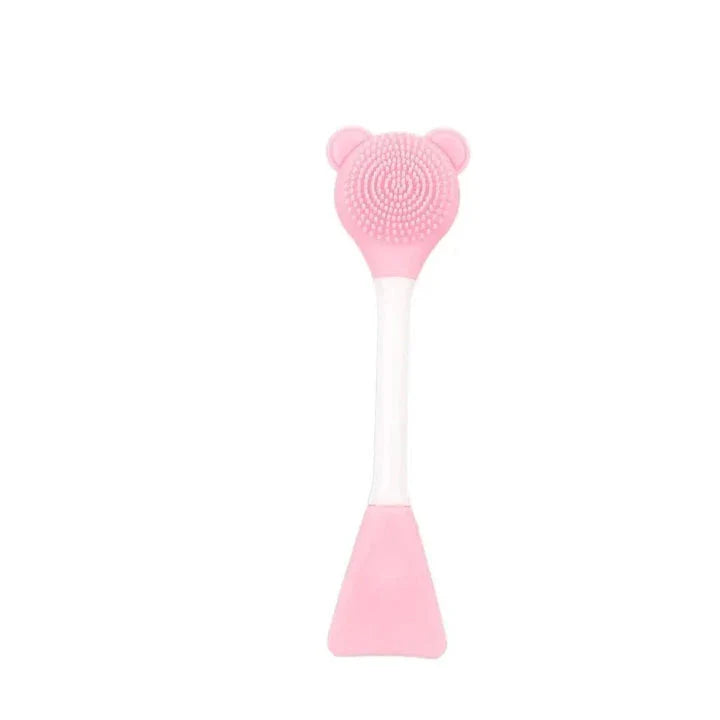 Luxurious silicone bear-shaped face mask applicator brush in various colours for effortless, even skincare product application