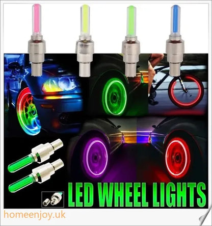 Premium LED wheel lights in multiple colours, designed to add style and flair to cars, bikes, and other vehicles.