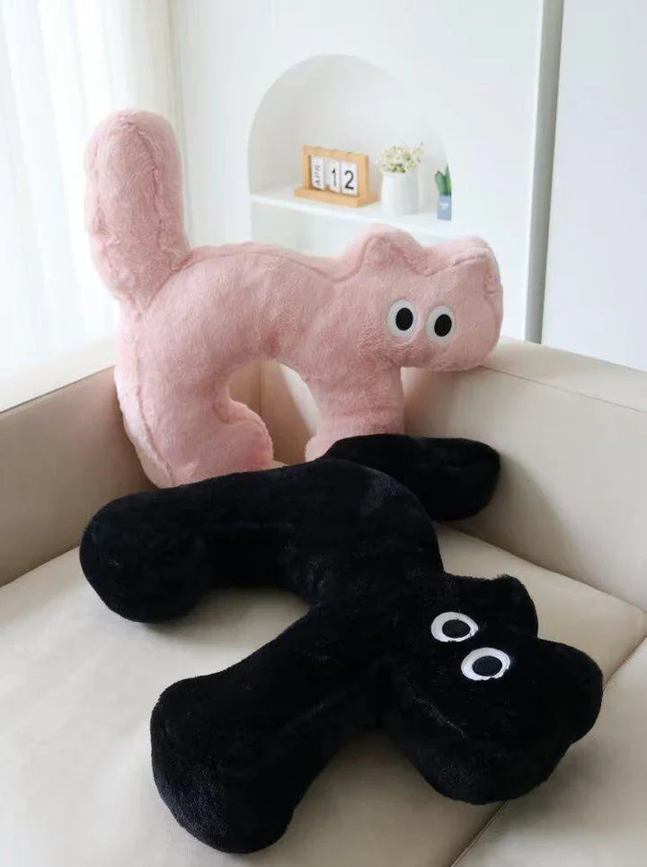 Charming Japanese-style cat cushion with a playful cartoon cat design, ideal for adding a touch of whimsical style to your home decor.