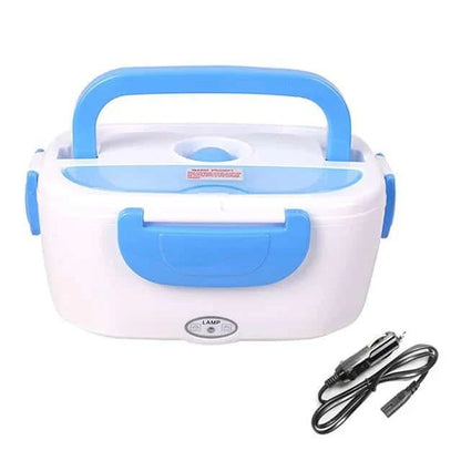 Portable Electric Heating Lunch Box with 1.2-litre capacity, 40-watt heating, and durable plastic construction for hot, freshly prepared meals on the go.