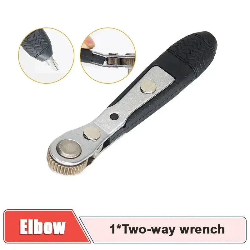 Compact Mini Ratchet Wrench & Screwdriver with magnetic adsorption and quick-release mechanism for precise repair work in tight spaces
