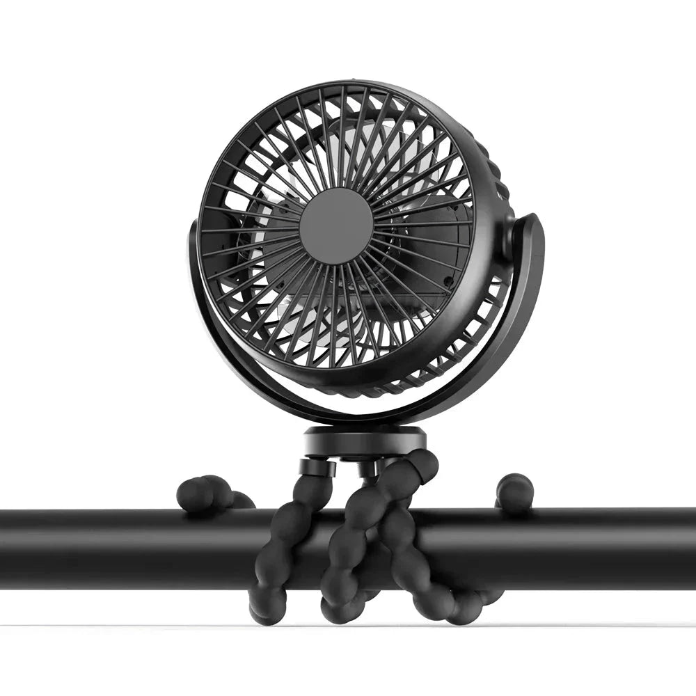Compact Octopus-Inspired Mini Fan with Flexible Legs, Adjustable Speeds, and Power Bank Functionality
