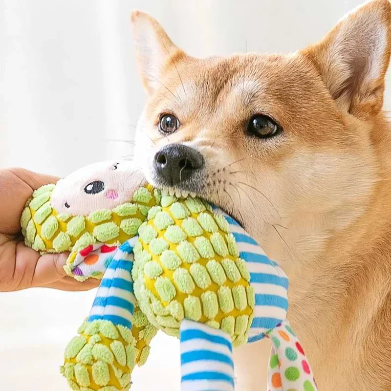 Adorable animal-shaped squeaky chew toy for playful pets in the UK