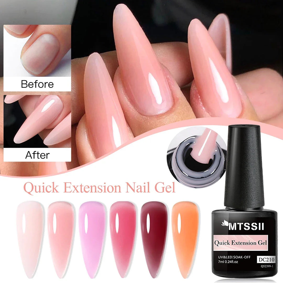 Trendha 7ML Quick Extension Nail Gel in various shades for creating salon-quality nail extensions at home