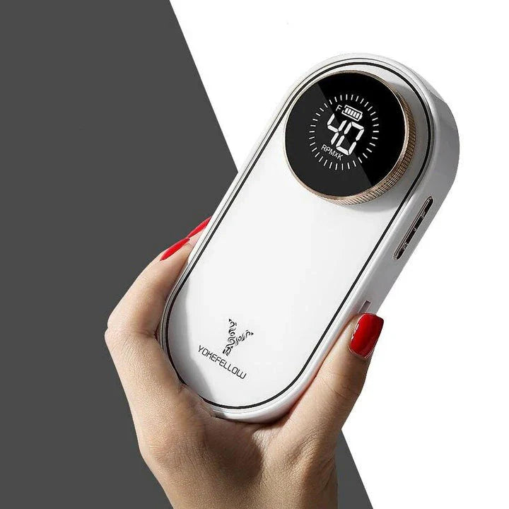 Cordless electric nail drill with 40,000 RPM motor, rechargeable battery, and HD display for professional-quality nail care