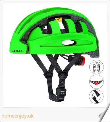 Foldable bicycle helmet made with premium materials for superior impact protection and ventilation