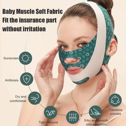 Adjustable face lifting and contouring sleep mask to reduce double chin and enhance facial definition