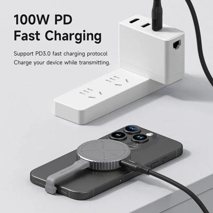 Compact and magnetic M.2 2230 NVMe SSD enclosure with USB-C connectivity and dual power outage protection