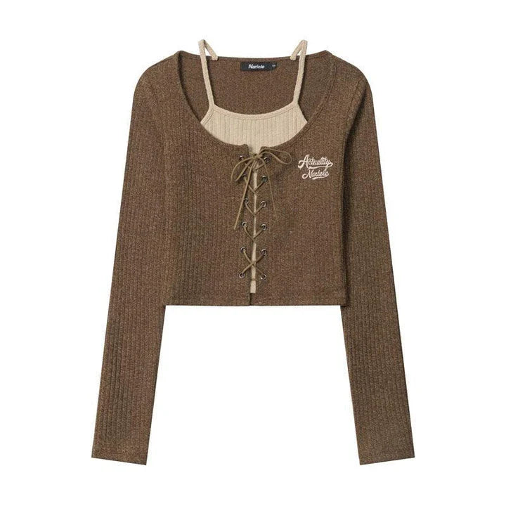 Elegant and cosy embroidered knit cardigan in grey and coffee colours, featuring long sleeves and a slim fit silhouette for stylish British women