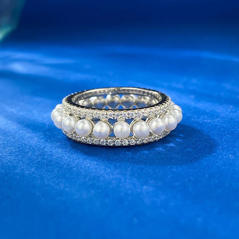A beautiful 925 sterling silver ring with a delicate pearl accent, designed for the discerning British woman