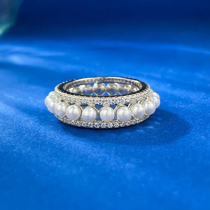 A beautiful 925 sterling silver ring with a delicate pearl accent, designed for the discerning British woman