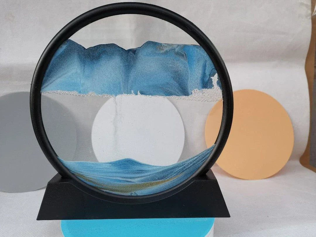 Quicksand Painting Ornaments in modern, minimalist design with mesmerizing sand display