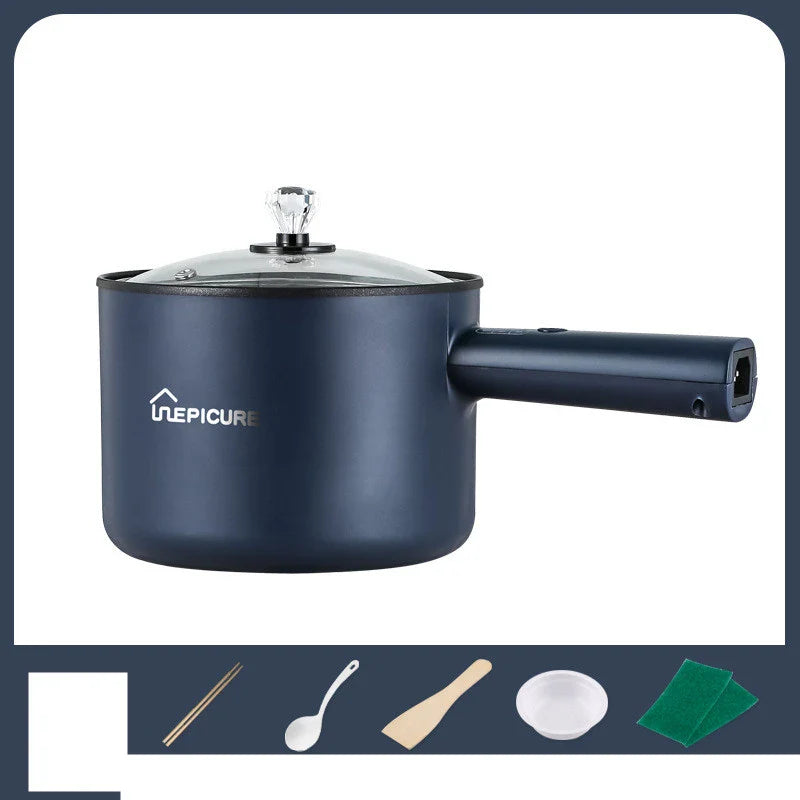 Emerald Green or Sapphire Blue Multi-Function Electric Cooker with Steaming Grid and Intuitive Controls