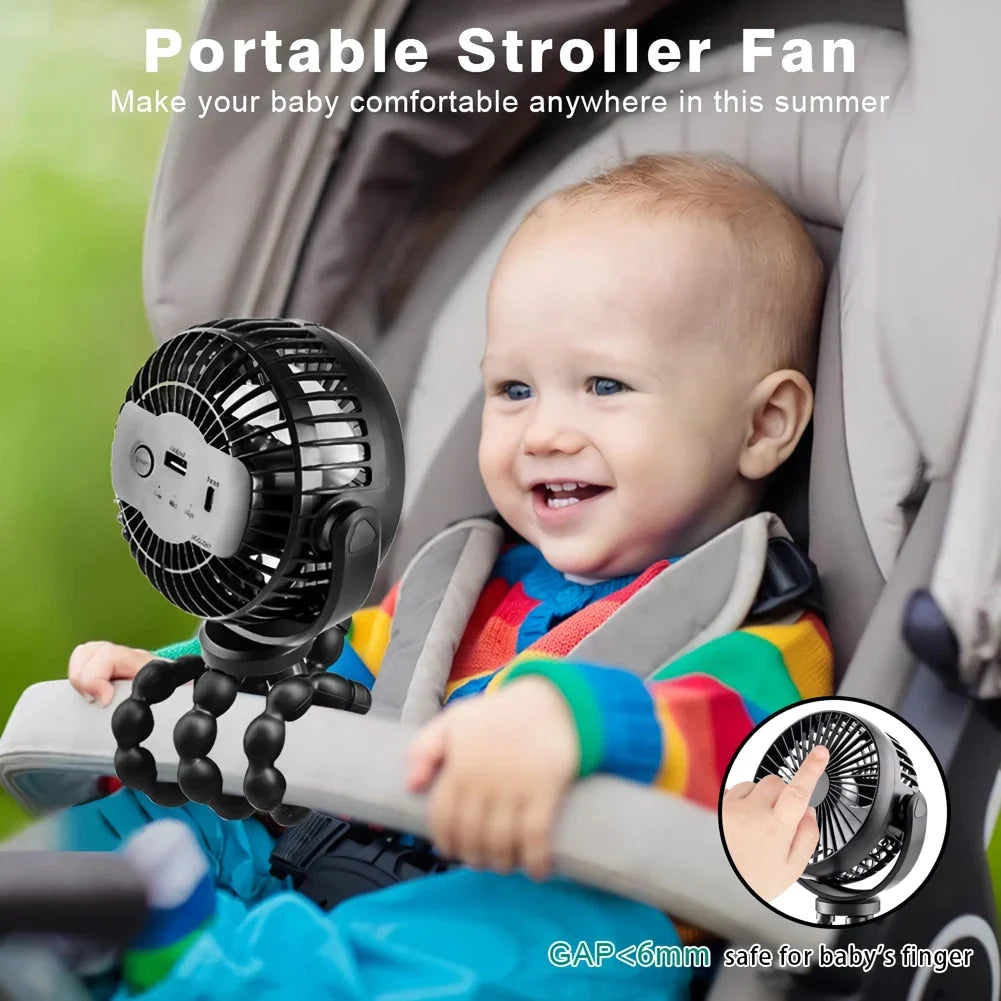 Compact Octopus-Inspired Mini Fan with Flexible Legs, Adjustable Speeds, and Power Bank Functionality