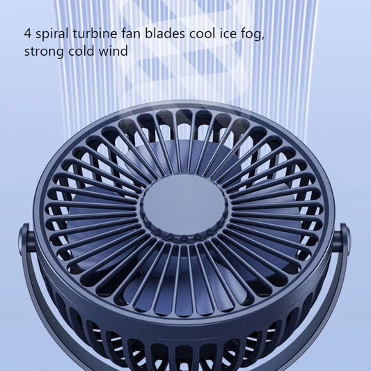 Portable Mini Hand Clip Fan with adjustable wind speed, 360° rotation, and USB rechargeable design for instant cooling relief