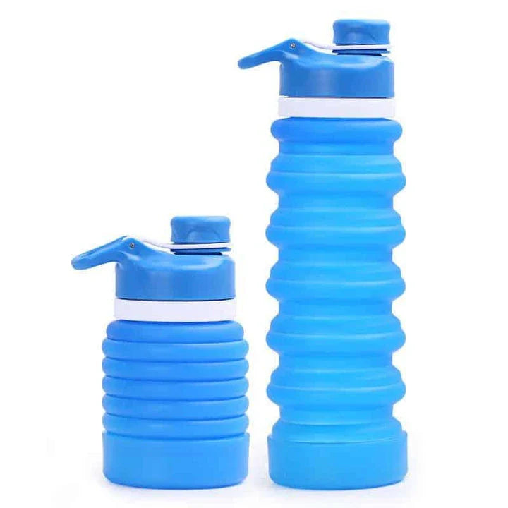 A portable, foldable silicone water bottle in a variety of stylish colours, perfect for eco-conscious Brits on the go.