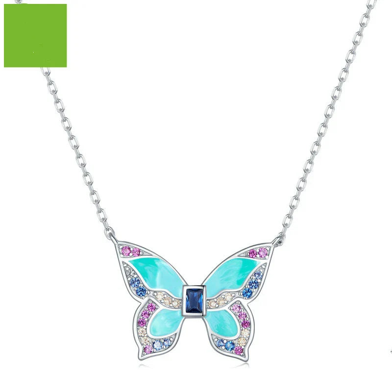 Platinum butterfly necklace with adjustable chain and delicate butterfly pendant