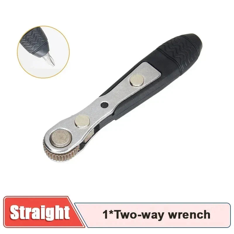 Compact Mini Ratchet Wrench & Screwdriver with magnetic adsorption and quick-release mechanism for precise repair work in tight spaces