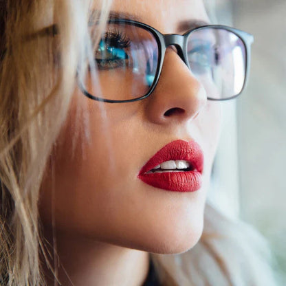 Anti-Glare Blue Light Blocking Gaming Glasses with sleek, modern frames and polycarbonate lenses that filter out harmful blue light emissions