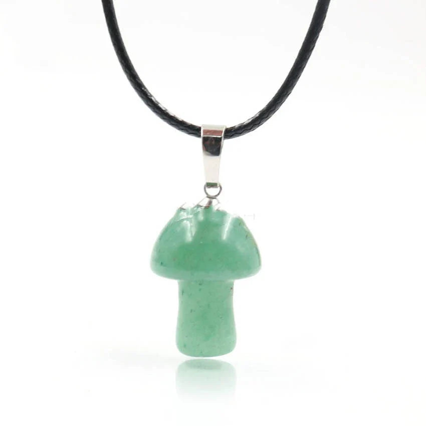 Elegant crystal mushroom pendant necklace with adjustable chain and sparkling natural gemstones