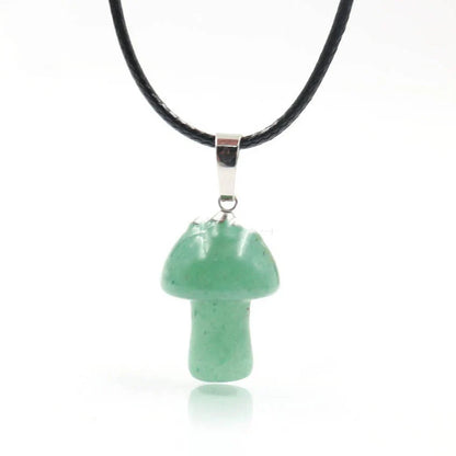 Elegant crystal mushroom pendant necklace with adjustable chain and sparkling natural gemstones