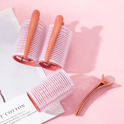 Heatless self-grip hair rollers for creating voluminous curls and waves without using damaging heat