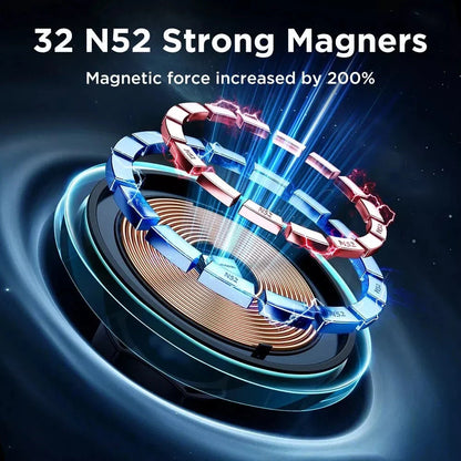 Magnetic Wireless Car Charger for iPhone 12/13/14/15 Series with Transparent Design and CD Pattern Mirror Surface