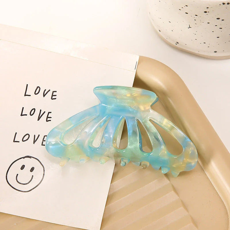 Chic geometric hollow stripes hair barrettes made from premium acetate for women's fashion and hairstyles