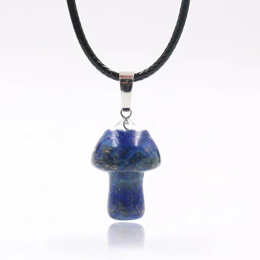 Elegant crystal mushroom pendant necklace with adjustable chain and sparkling natural gemstones