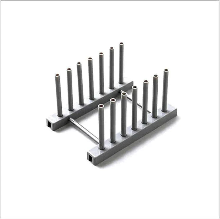 Premium kitchen plate and lid organiser rack with adjustable dividers and sleek white design
