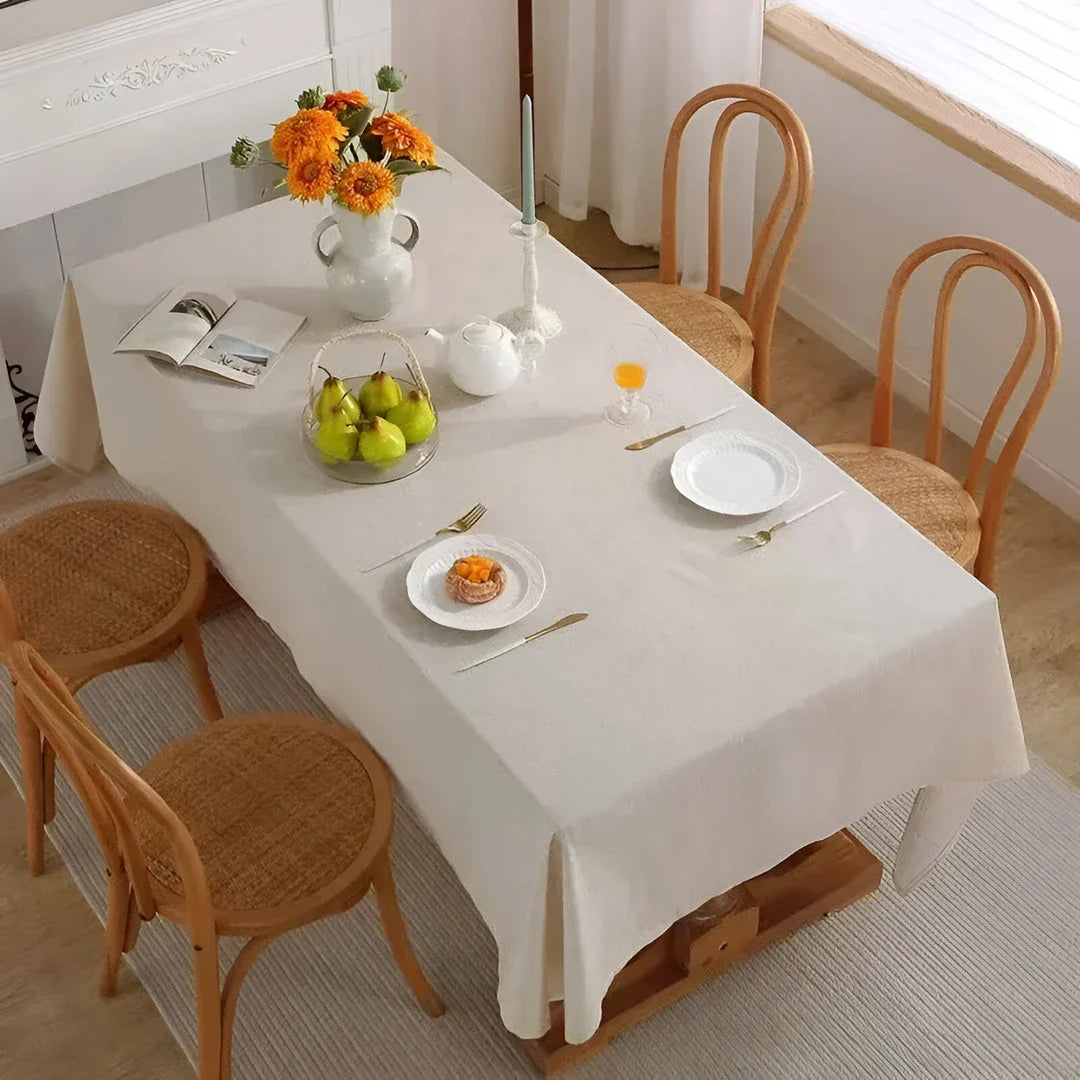 Elegant flax fabric tablecloth in various sizes, perfect for weddings, home parties, and dining banquets