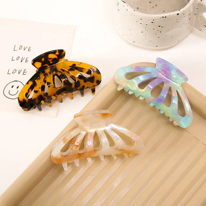 Chic geometric hollow stripes hair barrettes made from premium acetate for women's fashion and hairstyles