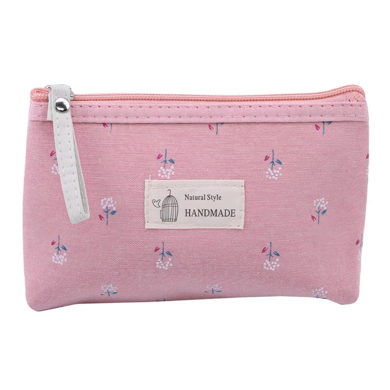 Floral Canvas Cosmetic Bag with Vibrant Flower Pattern for Stylish Travel and Makeup Organisation