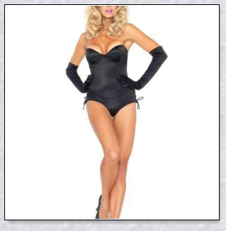Elegant velvet bunny costume with a captivating design, perfect for Halloween, roleplay, and costume parties