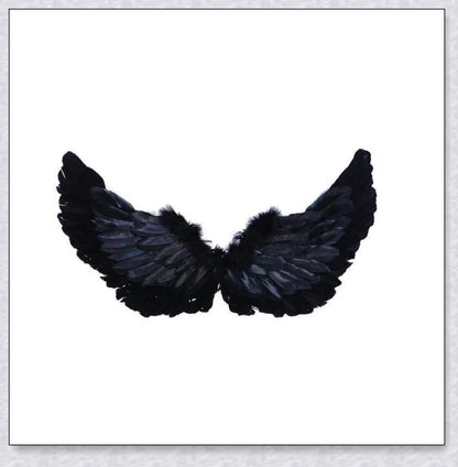 Captivating 3D Angel & Devil Wings in angelic white and devilish black colours, perfect for Halloween, masquerade, and costume parties