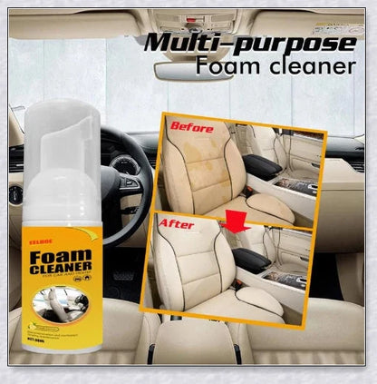 Powerful multifunctional foam cleaner for car interiors, effectively removing dirt, grime and stains from upholstery, carpets and dashboard.